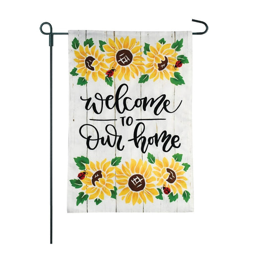 Sunflowers Shiplap 2-Sided Garden Flag