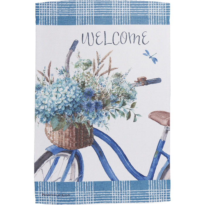 Hydrangea Bicycle Welcome Garden Flag