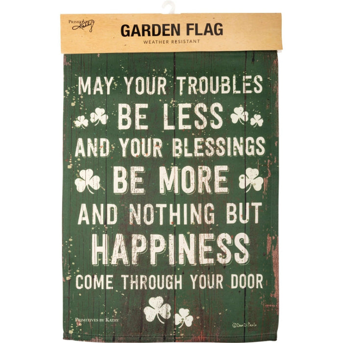 Irish Blessing Shamrock Garden Flag