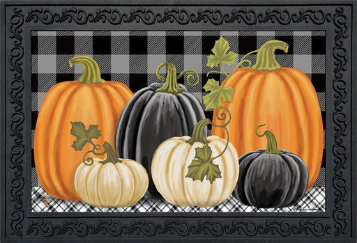 Checkered Pumpkins Doormat