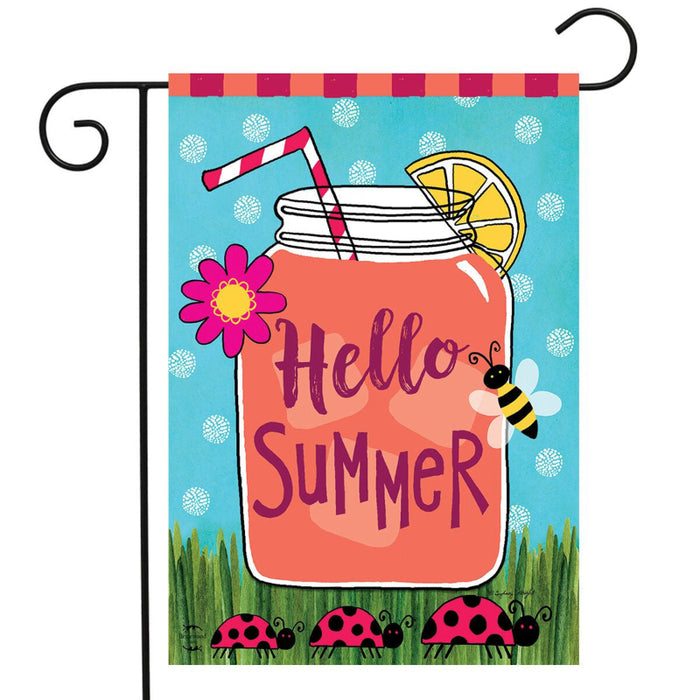 Welcome Summer Pink Lemonade Garden Flag