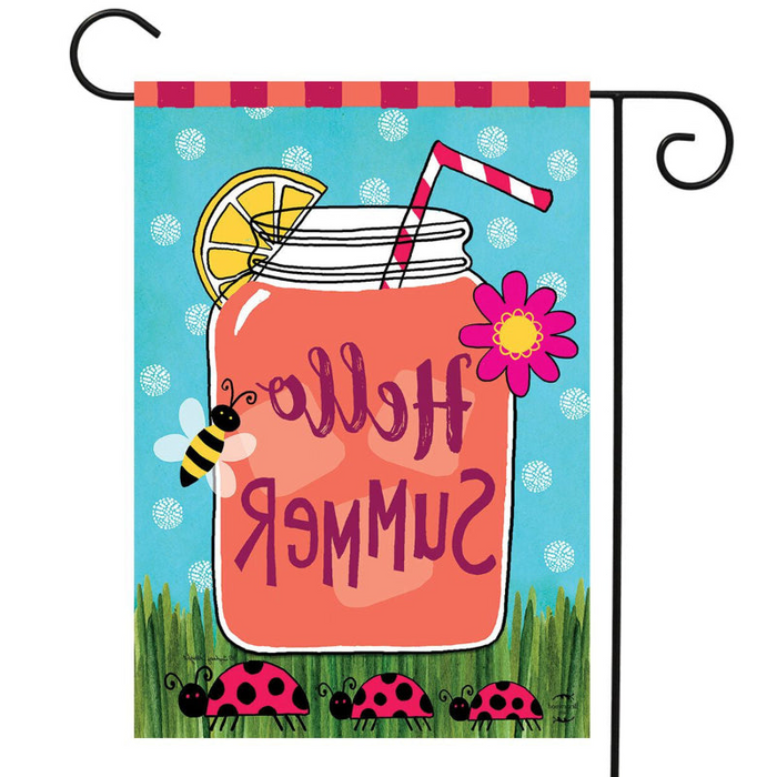 Welcome Summer Pink Lemonade Garden Flag