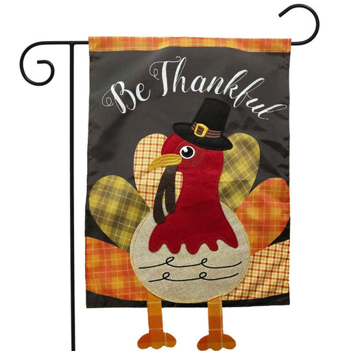 Colorful Turkey Applique Garden Flag