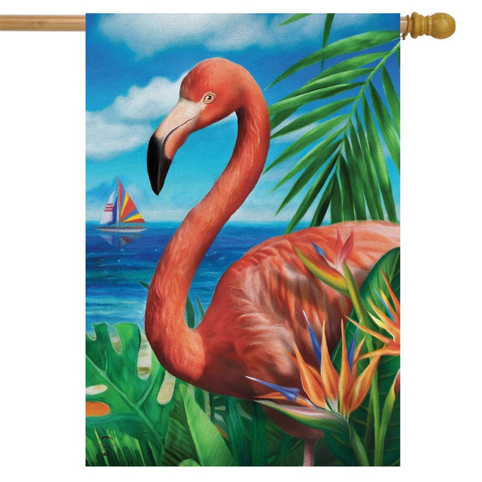 Flamingo in Paradise Banner Flag
