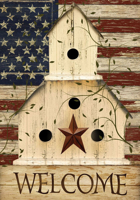 Americana Welcome Decorative Flag