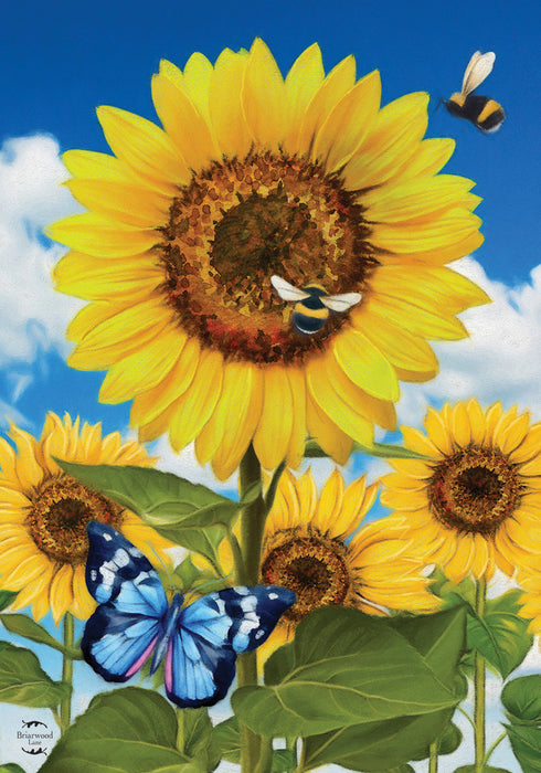 Sunflowers and Bees Decorative Flag