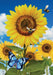 Sunflowers and Bees Decorative Flag