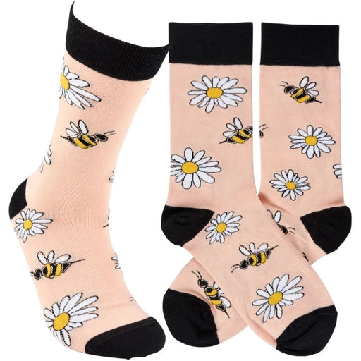 Bees and Daisies Crew Socks