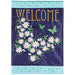 Welcome Floral Butterfly Applique Banner Flag
