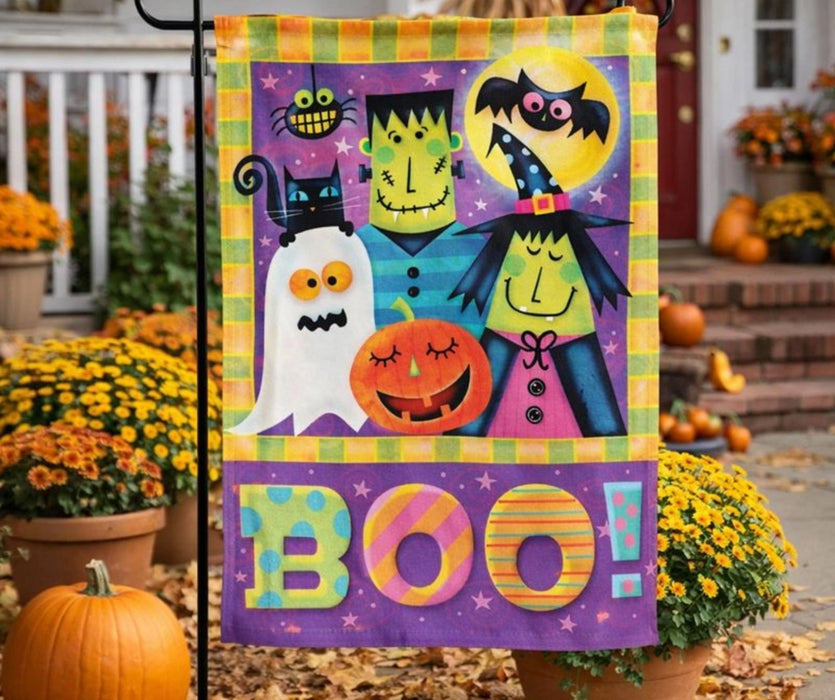 Halloween Boo! Garden Flag