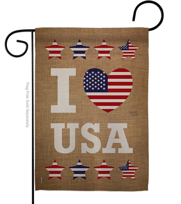 I Love USA Garden Flag