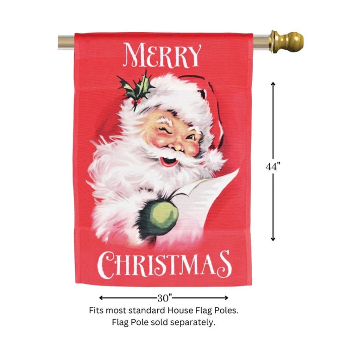 Merry Christmas Santa Red Banner Flag