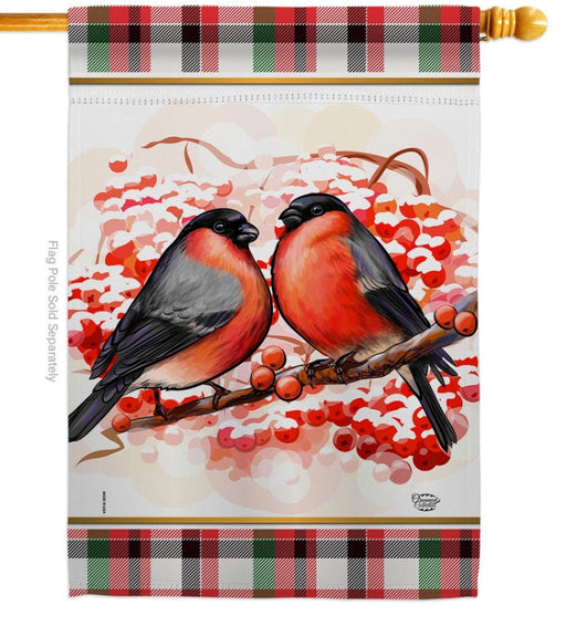 Winter Love Birds Banner Flag