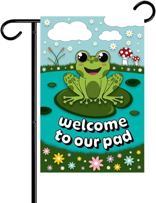 Welcome to Our Pad Garden Flag