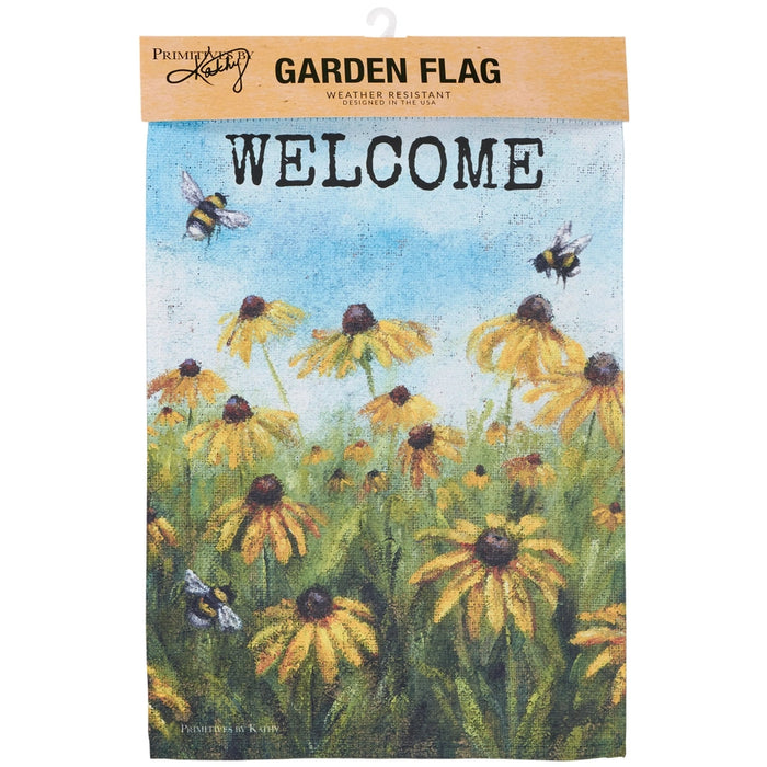 Rustic Welcome Black-Eyed Susans Garden Flag