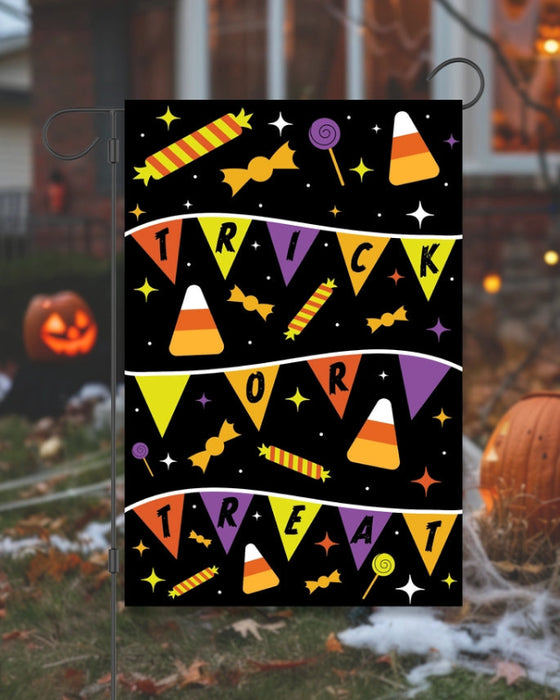 Trick or Treat Pennants Garden Flag