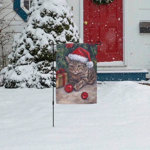 Christmas Kitty Mischief Garden Flag