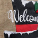 Snowman Top Hat Welcome Burlap Garden Flag