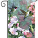Pink Floral Hummingbirds Garden Flag