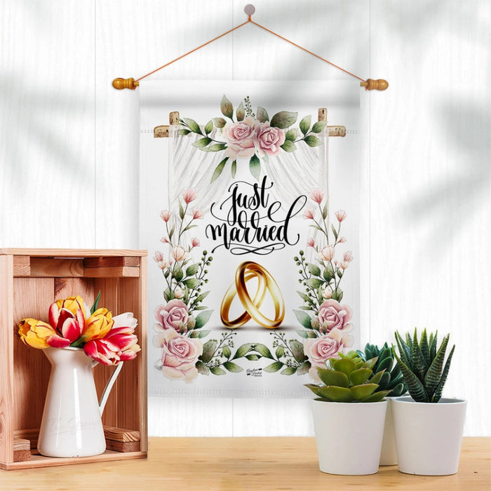 Wedding Rings Celebration Banner Flag