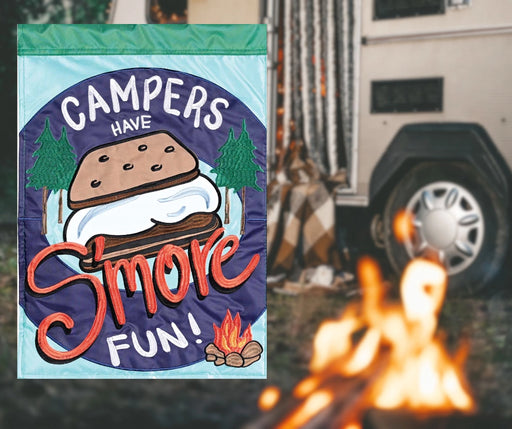Campers Have Smore Fun Applique Garden Flag