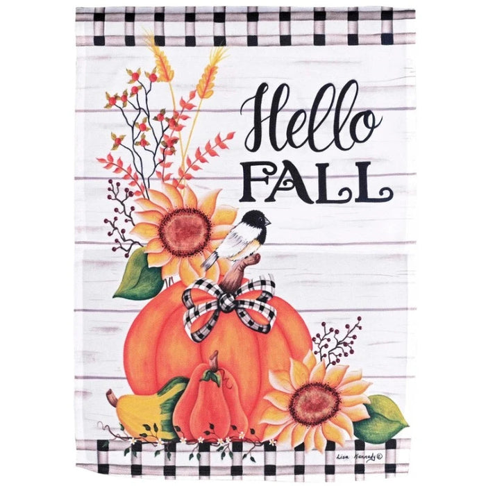 Hello Fall Chickadee Garden Flag