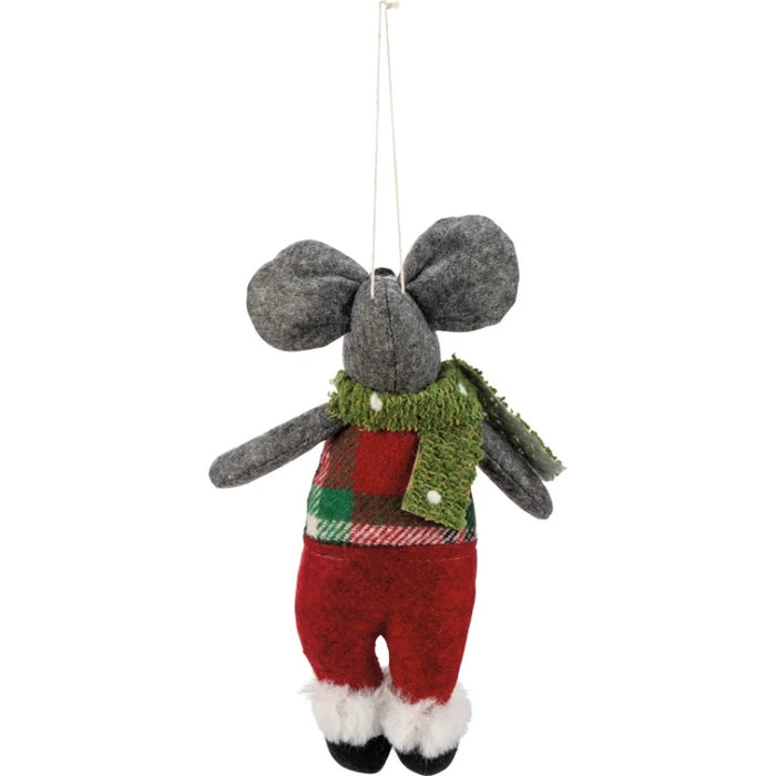 Christmas Overalls Mouse Plush Ornament