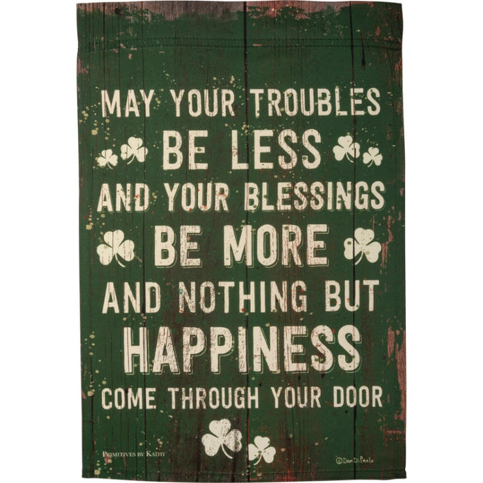 Irish Blessing Shamrock Garden Flag