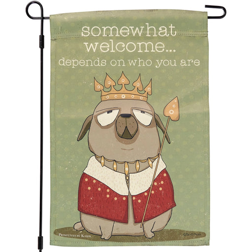 Somewhat Welcome Dog Garden Flag