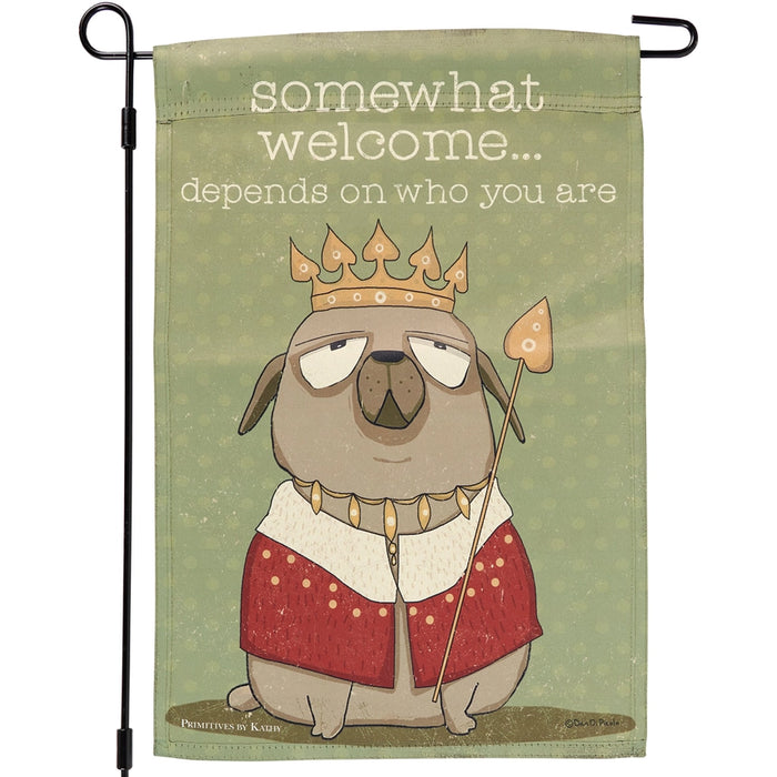 Somewhat Welcome Dog Garden Flag