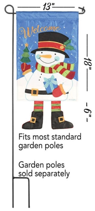 Snowman Welcome Crazy Legs Garden Flag