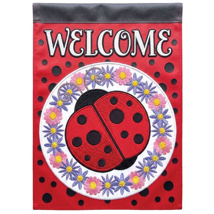 Ladybug Welcome Garden Flag