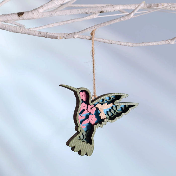 Hummingbird Landscape 3D Magnetic Ornament