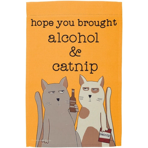 Alcohol and Catnip Garden Flag
