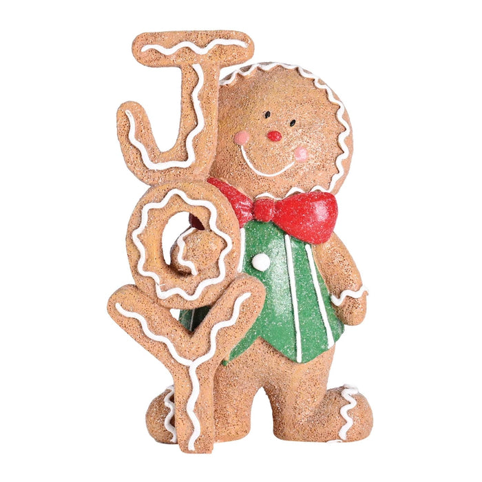 Joy Gingerbread Boy Resin Figurine