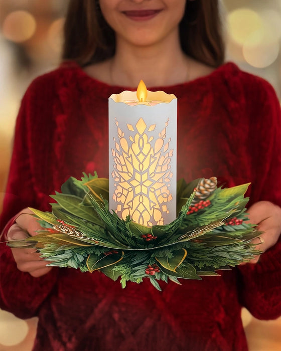 Holiday Light Up Candle Pop-Up Bouquet w/ Note Card