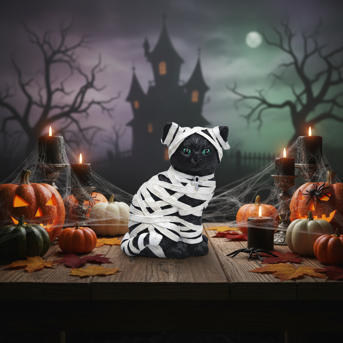 Mummy Black Cat Figurine
