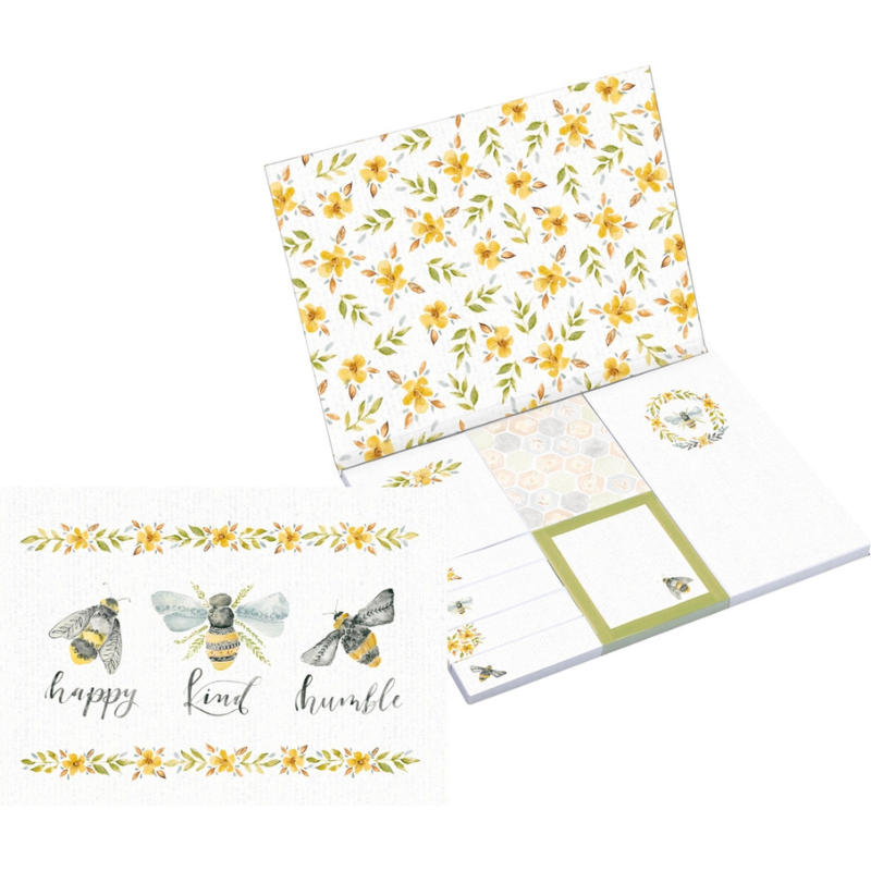 Watercolor Bees Sticky Notes Set