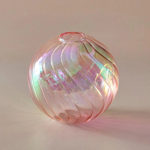 Iridescent Pink Ball Vase