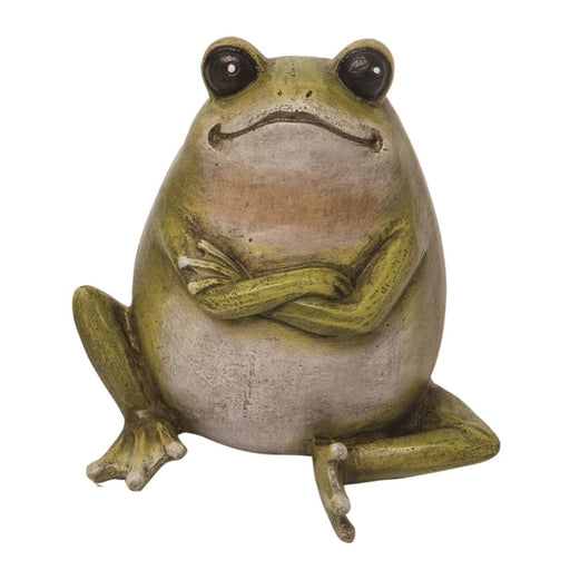 Deep Thinking Green Frog Figurine