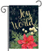 Joy to the World Poinsettia Black Garden Flag