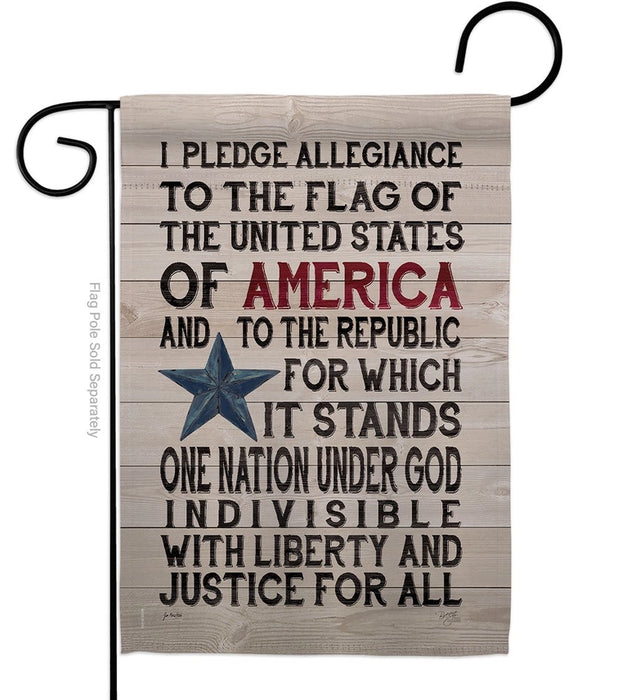Pledge of Allegiance Americana Garden Flag
