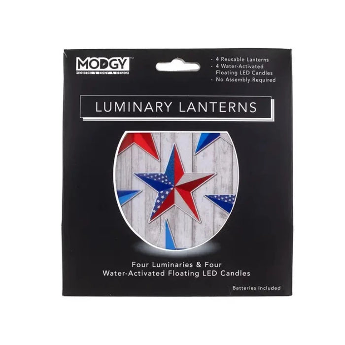 Patriotic Barn Stars Expandable Luminary Lanterns