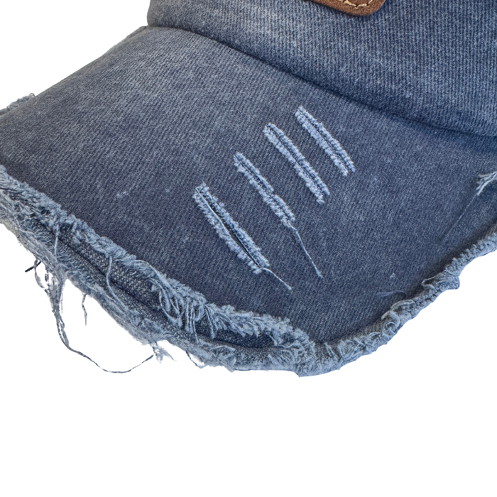 We the People Engraved Vintage Blue Leatherette Hat