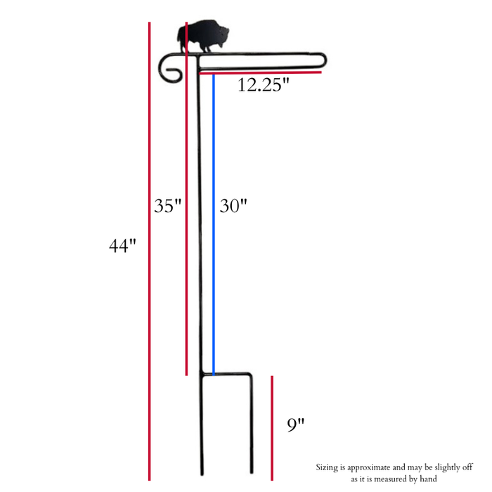 Buffalo Wrap Around Garden Stand - Made in the USA dimensions chart