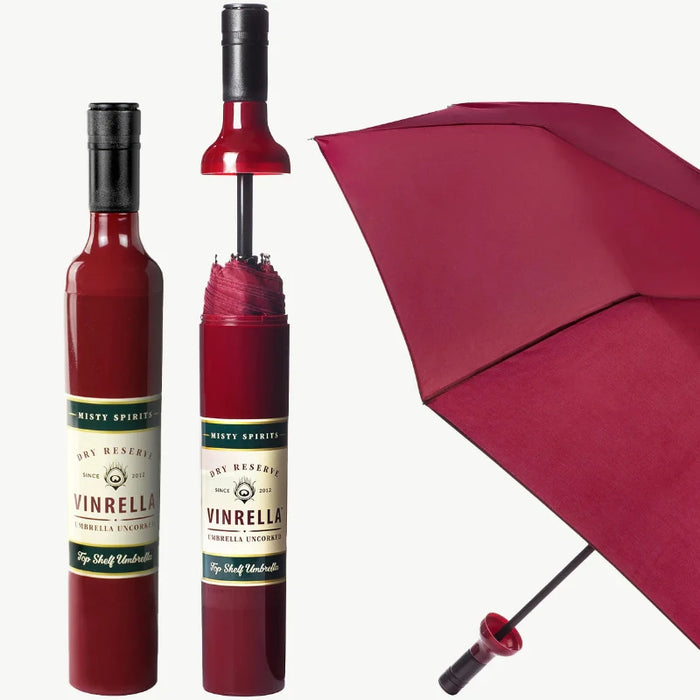 Burgundy Labeled Wine Bottle Umbrella