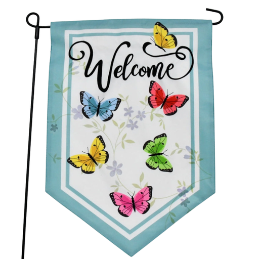 Butterfly Welcome Garden Flag