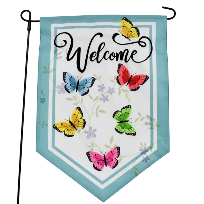 Butterfly Welcome Garden Flag