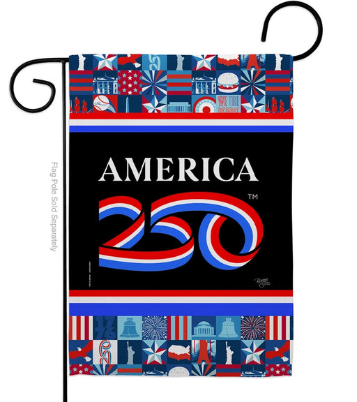 America 250 Icon Grid Garden Flag