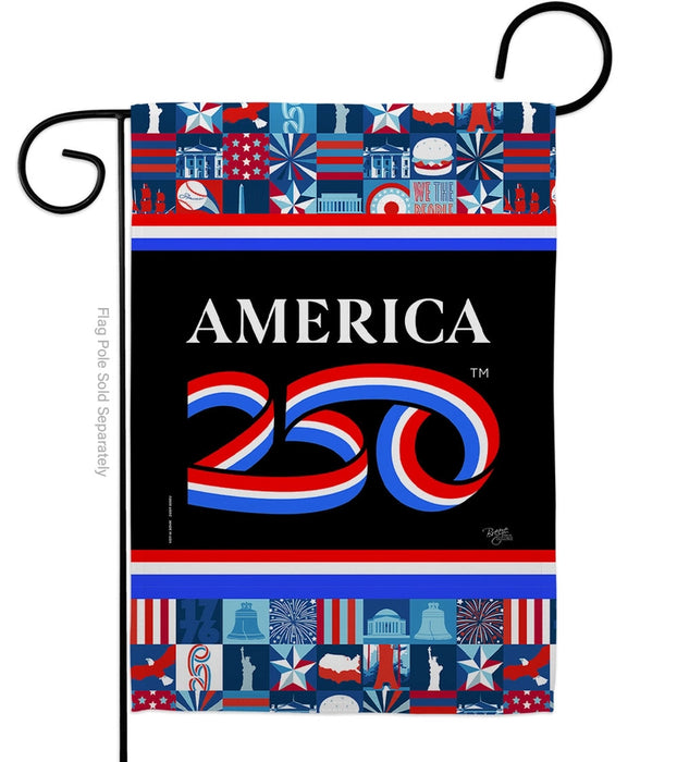 America 250 Icon Grid Garden Flag